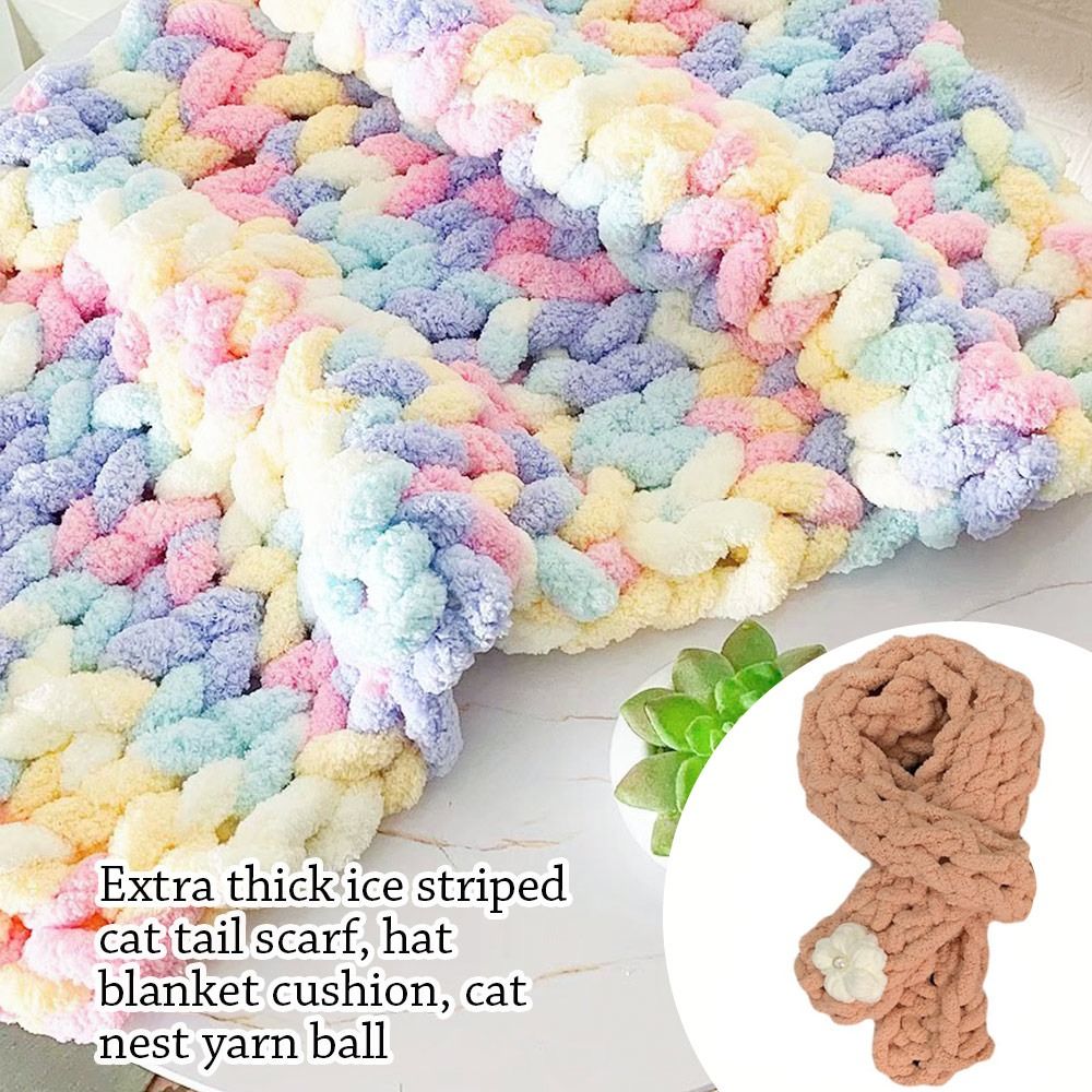 Throw Blanket Chunky Knit - 250g/bola multiwarna Chenille Yarns untuk merajut