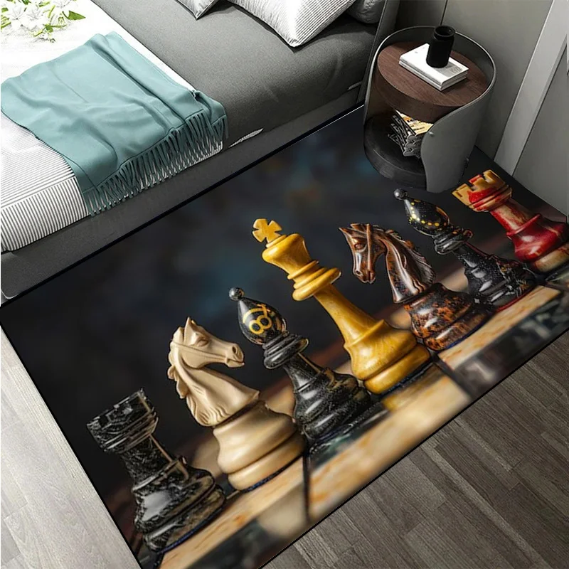 Home Textiles Rug - Karpet Dekorasi Terinspirasi Catur Permainan Intelijen
