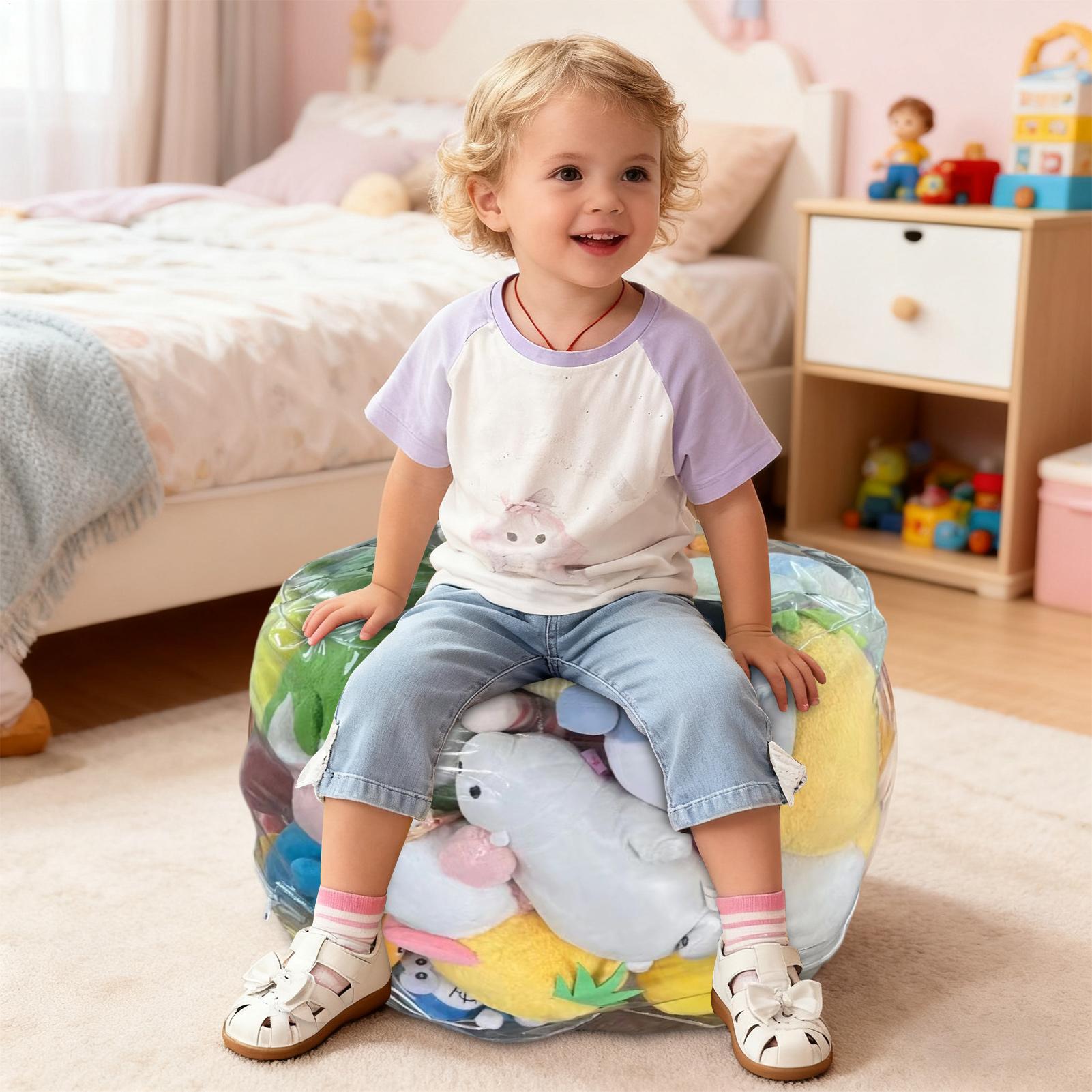 Floor Cushion Pouf - Kursi Tahan Air Transparan, Kursi Penyimpanan