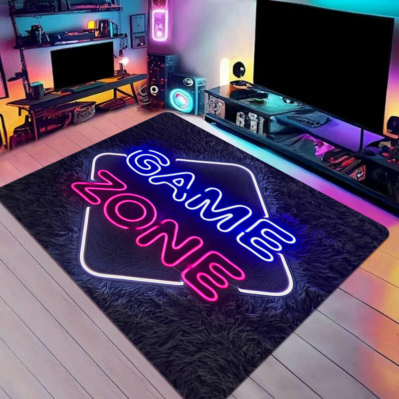 Home Textiles Rug - Karpet Area Permainan Neon Palsu Anti