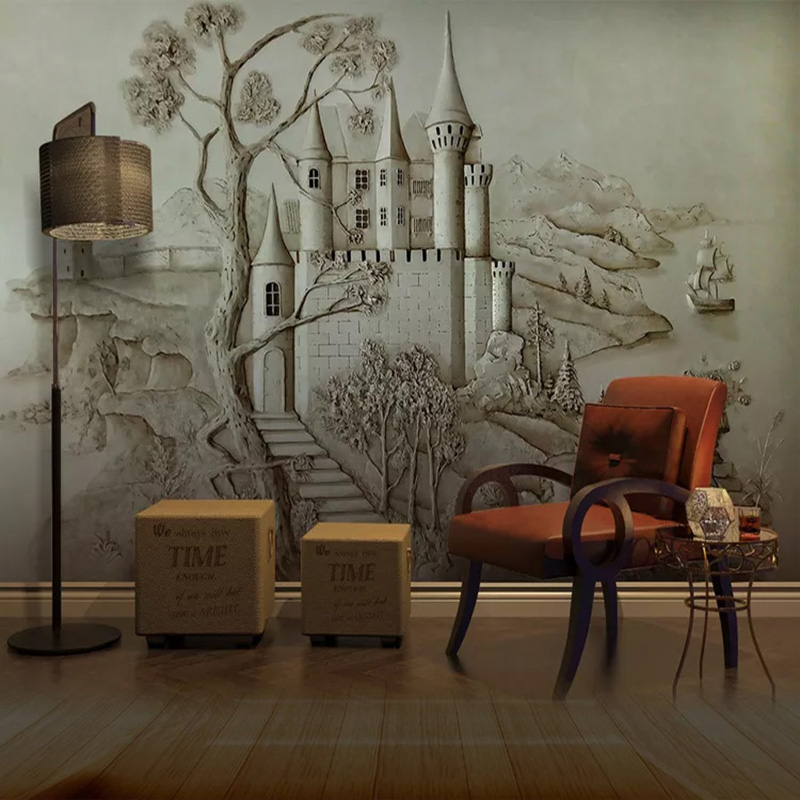 Home Textiles City - Mural Dinding Arsitektur 3D Wallpaper Bangunan