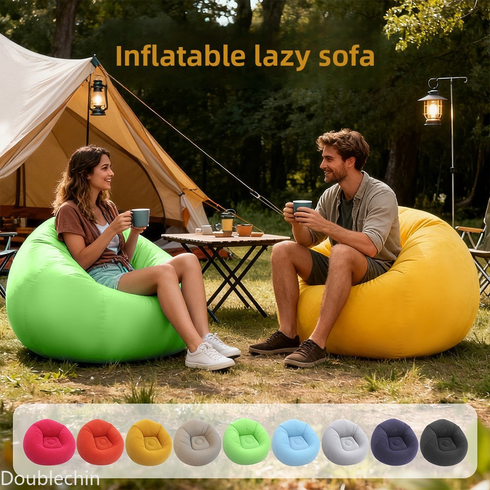 Floor Cushion Pouf - Sofa malas tiup berbentuk bola, kursi