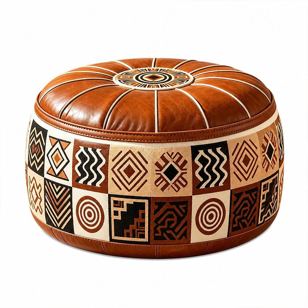 Floor Cushion Pouf - Ottoman Pouf Kulit PU Baru yang
