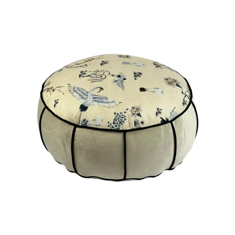 Floor Cushion Pouf - Pouf Lantai Gaya Cina Bulat, Bantal