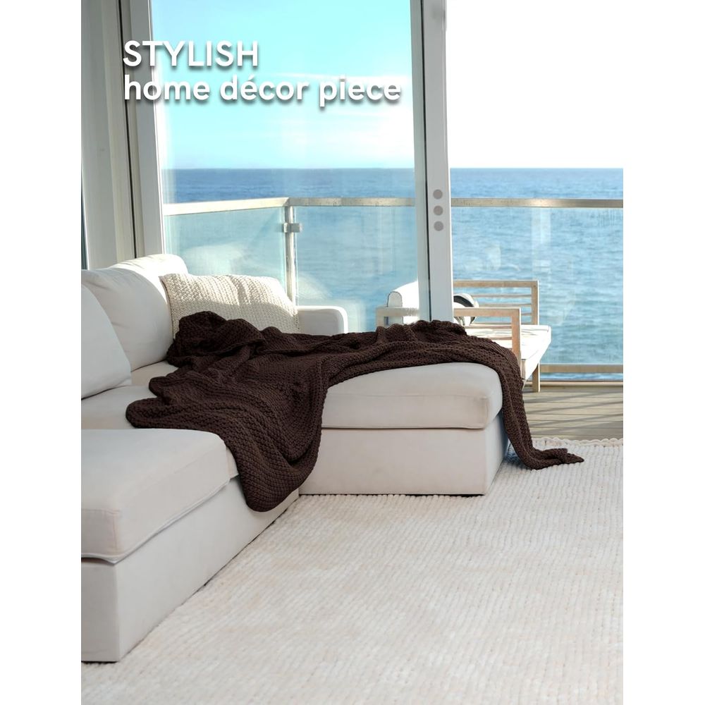 Selimut Rajut Katun Tebal, Sel - Throw Blanket Chunky Knit ulasan dan harga