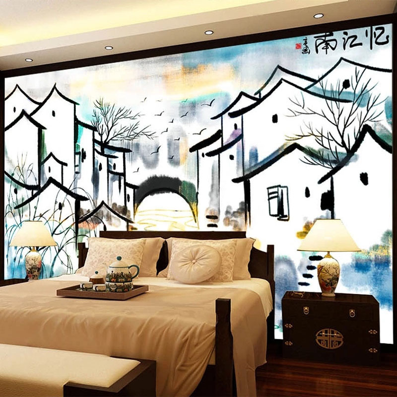 Kustom Lukisan Dinding Wallpap - Home Textiles City ulasan dan harga