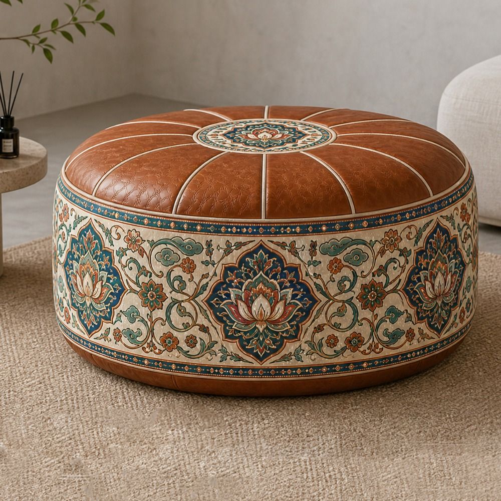 Pouf Ottoman Kulit PU Baru Pol - Floor Cushion Pouf ulasan dan harga