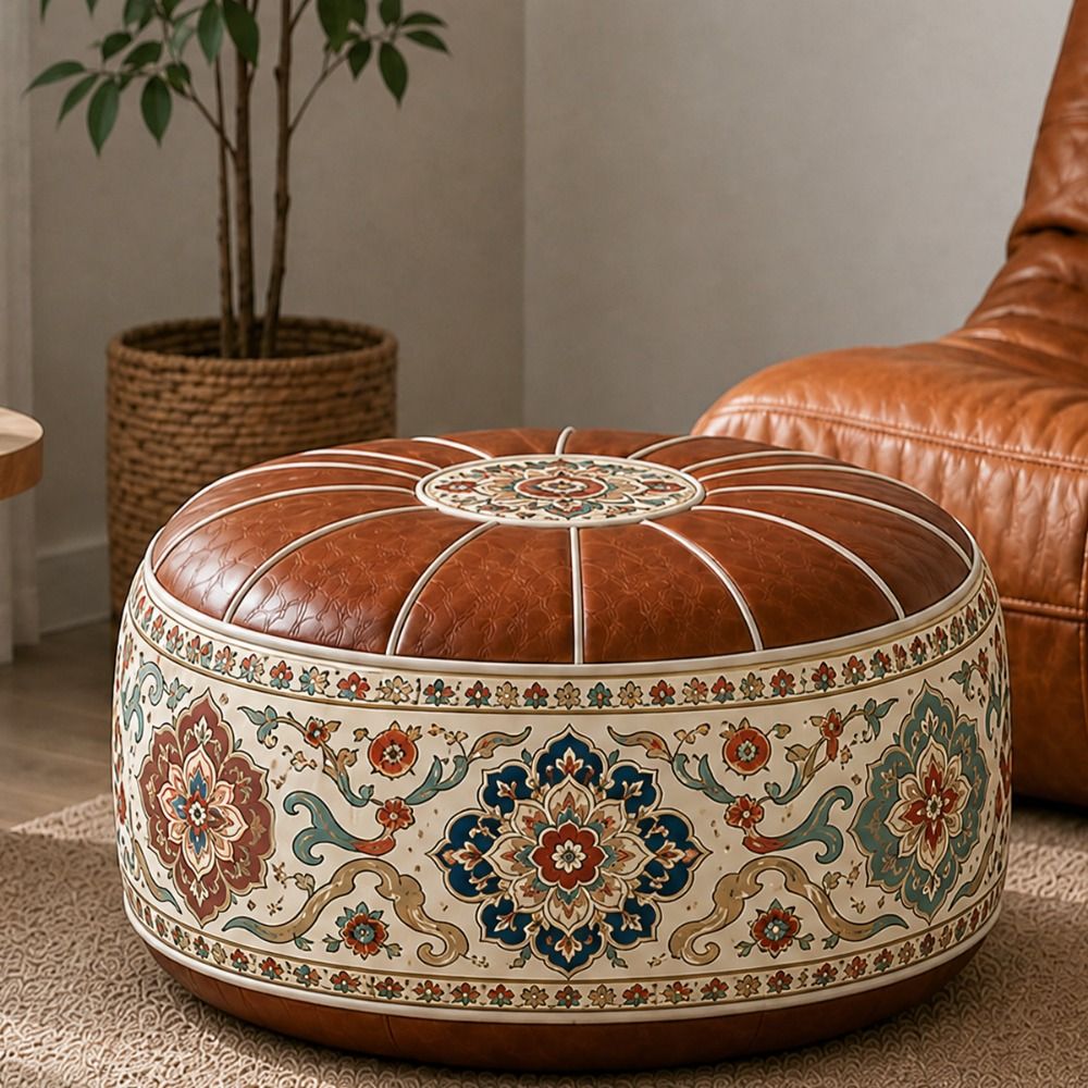 Pouf Ottoman Kulit PU Baru Pol - Floor Cushion Pouf ulasan dan harga