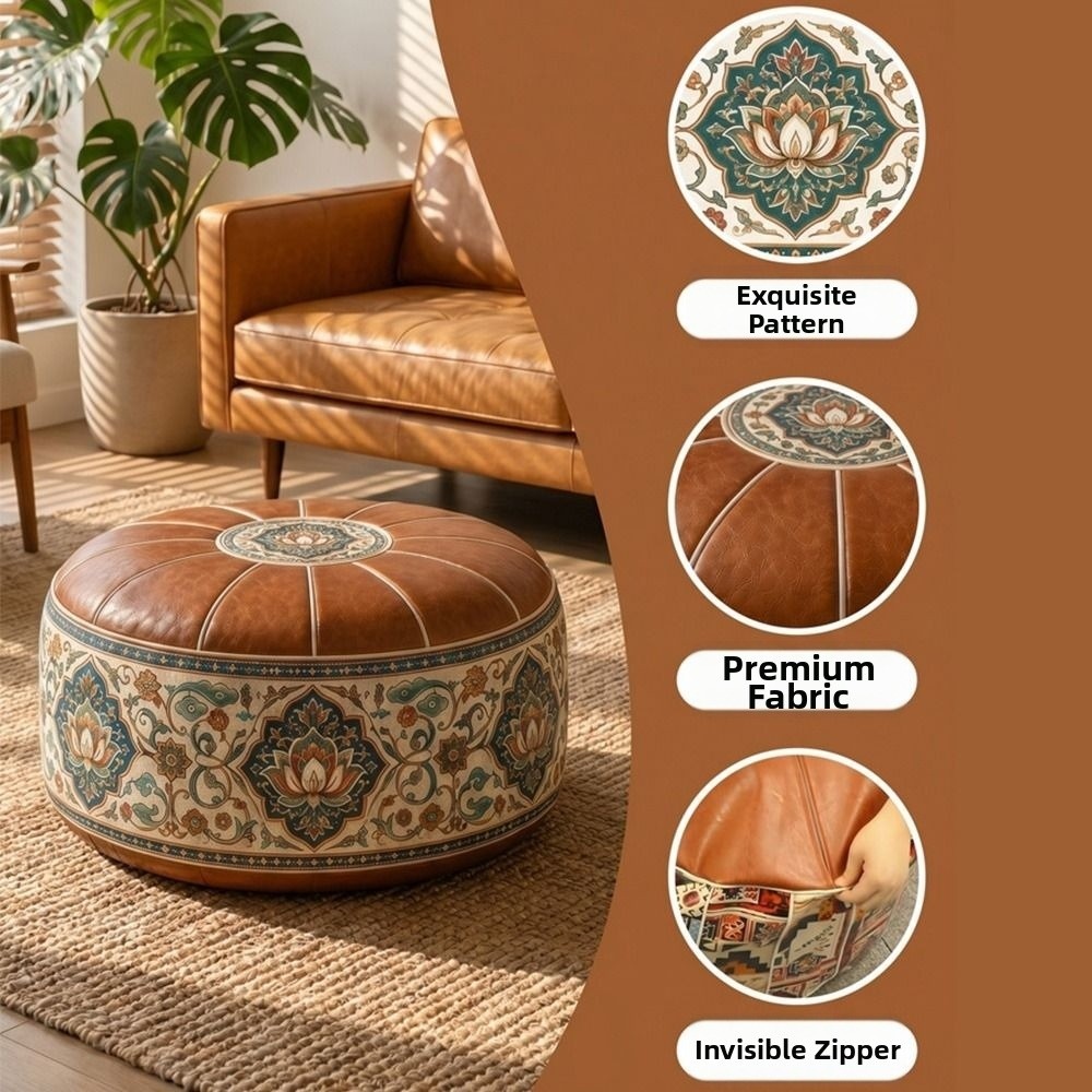 Pouf Ottoman Kulit PU Baru Pol - Floor Cushion Pouf ulasan dan harga