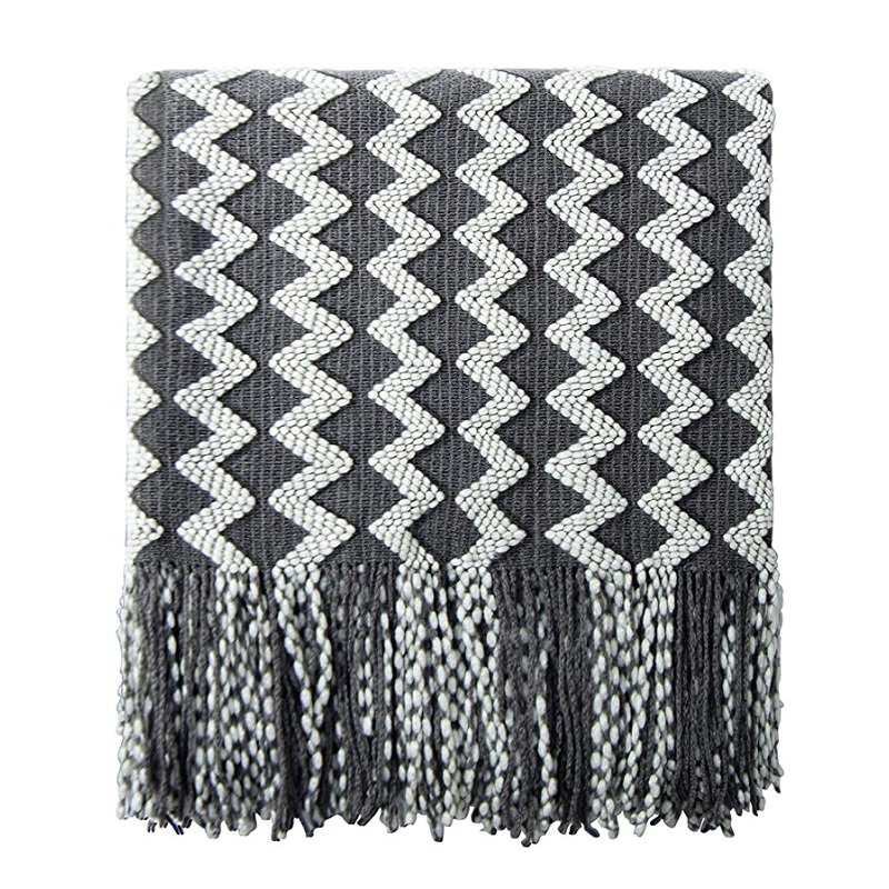 Selimut Rajut Abu-abu 50x60 in - Throw Blanket Chunky Knit ulasan dan harga