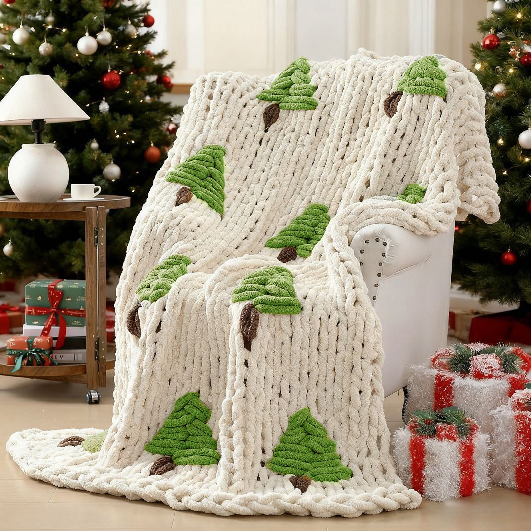 Selimut Rajut Tangan untuk Tem - Throw Blanket Chunky Knit ulasan dan harga