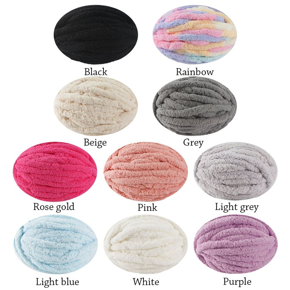 250g/bola multiwarna Chenille  - Throw Blanket Chunky Knit ulasan dan harga