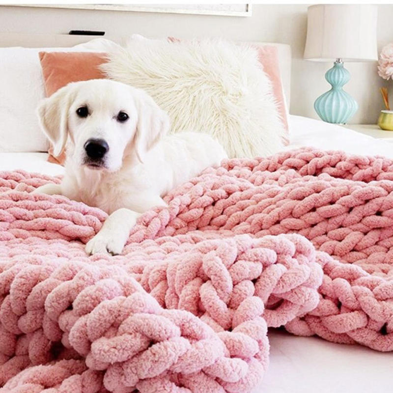 Selimut Rajut Tebal Benang Mer - Throw Blanket Chunky Knit ulasan dan harga