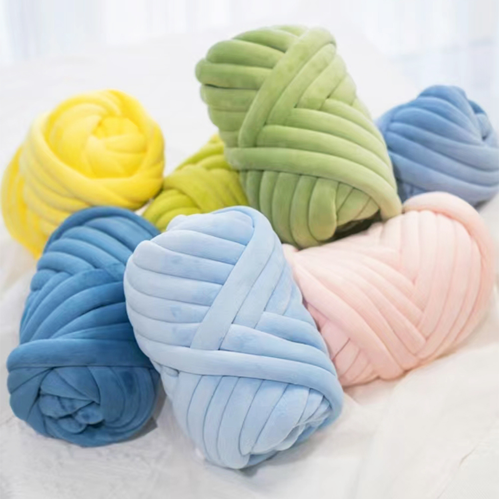 500G benang Chunky Beludru Sup - Throw Blanket Chunky Knit ulasan dan harga