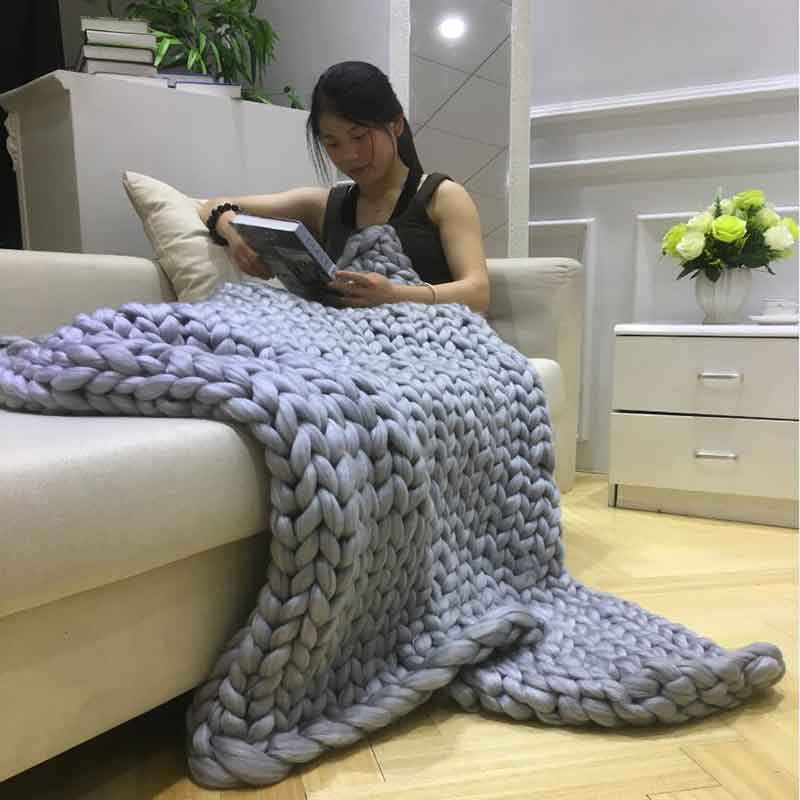 Selimut Rajutan Chunky Tangan  - Throw Blanket Chunky Knit ulasan dan harga
