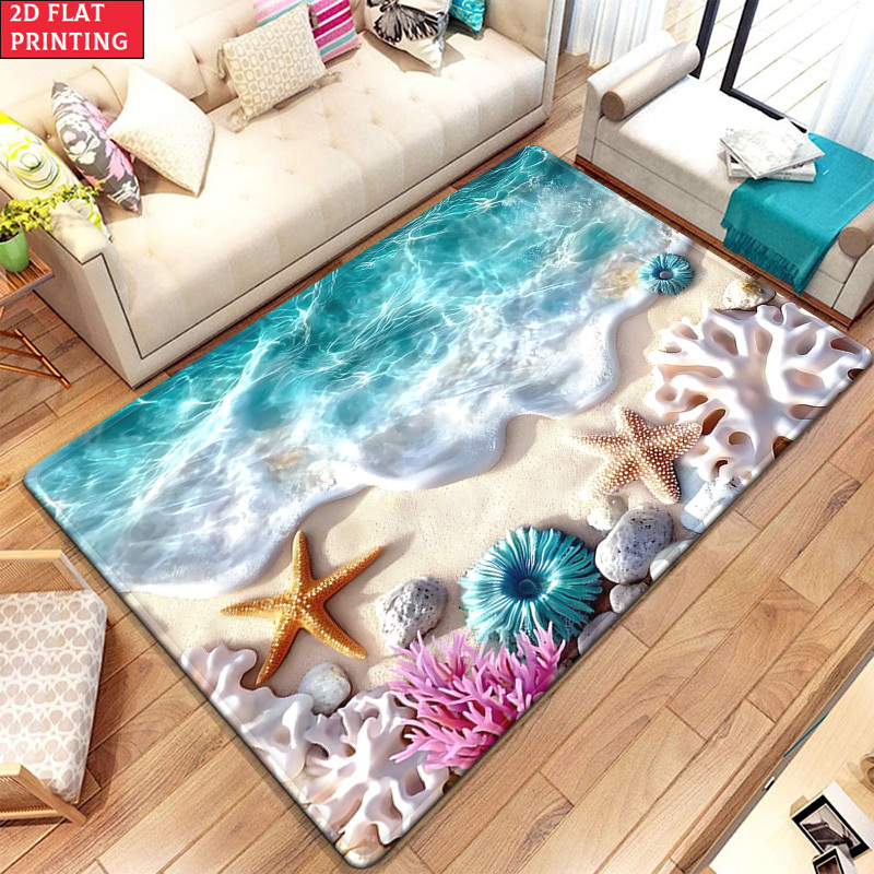 Karpet Lantai 3D Motif Ombak P - Home Textiles Rug ulasan dan harga
