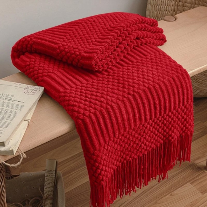 Selimut Rajut Tebal Gaya Boho  - Throw Blanket Chunky Knit ulasan dan harga