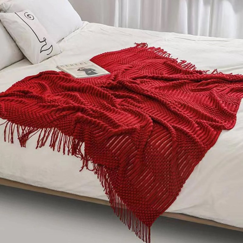 Selimut Rajut Tebal Gaya Boho  - Throw Blanket Chunky Knit ulasan dan harga