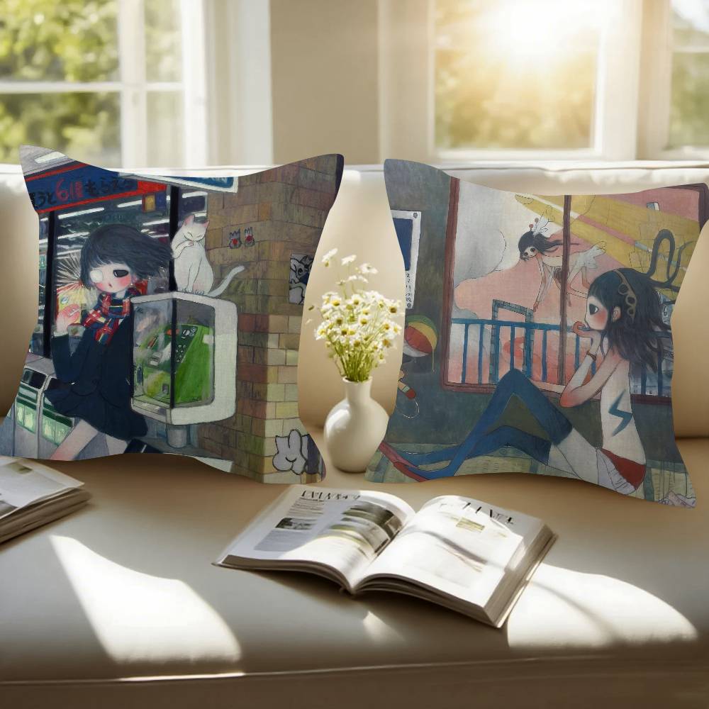 Art Aya Takano Girl Pillow Ani - Aya Home Textiles ulasan dan harga