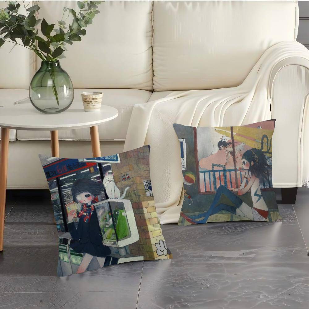 Art Aya Takano Girl Pillow Ani - Aya Home Textiles ulasan dan harga