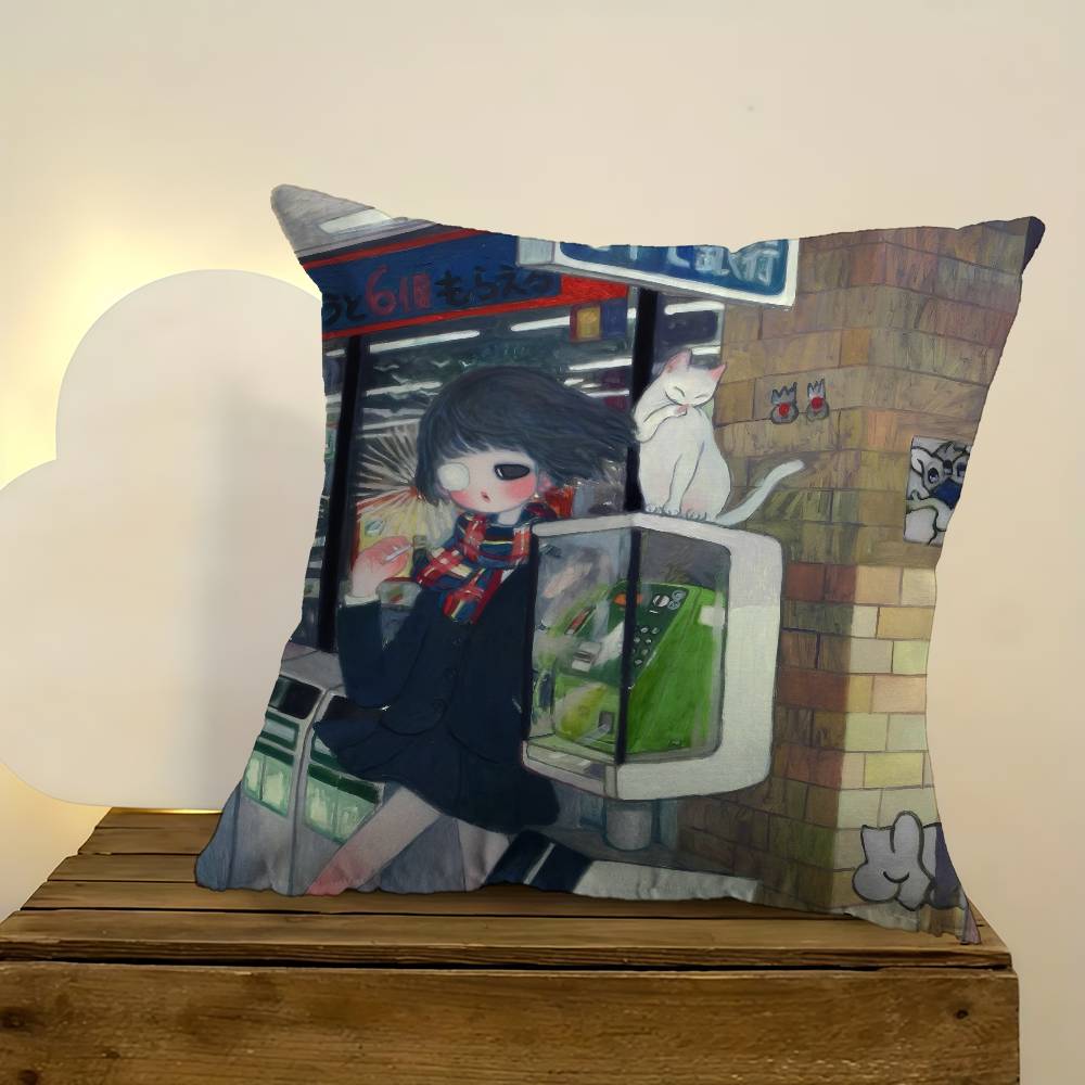 Art Aya Takano Girl Pillow Ani - Aya Home Textiles ulasan dan harga