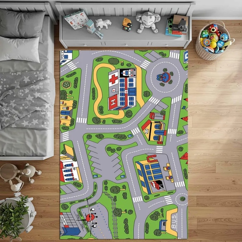 Karpet Edukasi Peta Jalan Kota - Home Textiles Rug ulasan dan harga