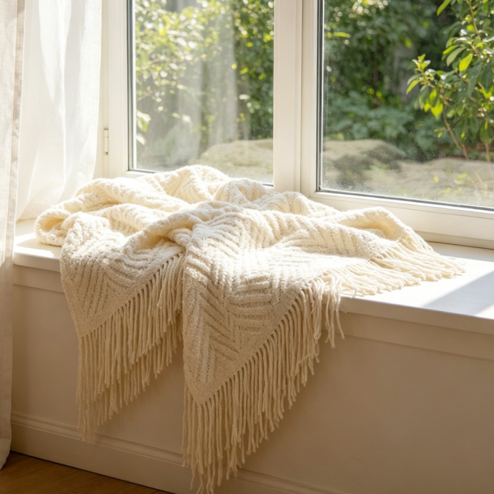 Selimut Rajut Tebal Mewah Warn - Throw Blanket Chunky Knit ulasan dan harga